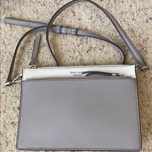 Kate Spade Gray and white crossbody